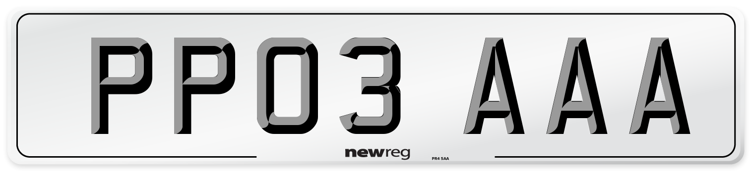 PP03 AAA Number Plate from New Reg